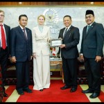 Ketua MPR RI Bambang Soesatyo (kedua kanan) bersama pimpinan MPR menerima Wakil Ketua Parlemen Ukraina H.E. Mrs Olena Kondratiuk  -1665033216