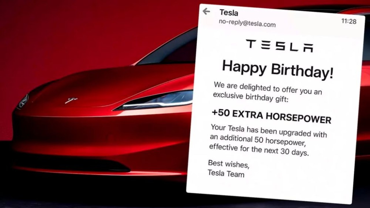 Email ulang tahun palsu dari Tesla bikin heboh. (Foto: Istimewa via Carscoops)