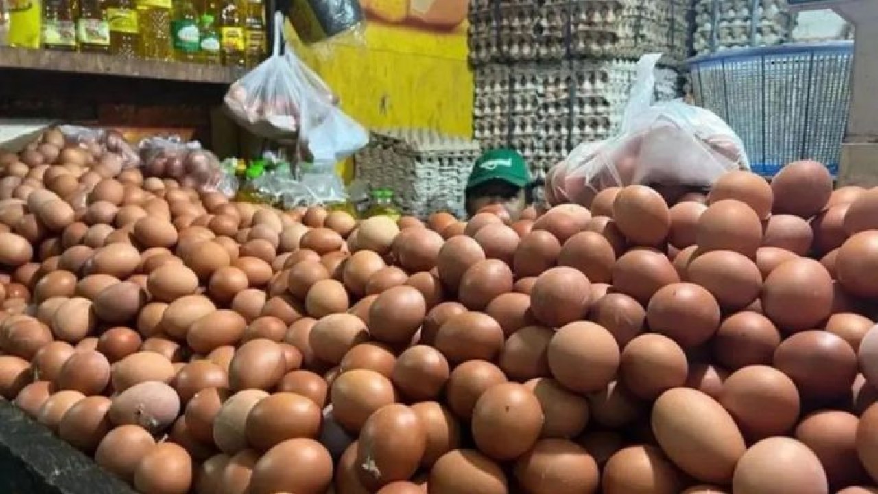 Komoditas telur yang dijual pedagang di Pasar Johar, Jakarta. (ANTARA/Harianto) (Antara)