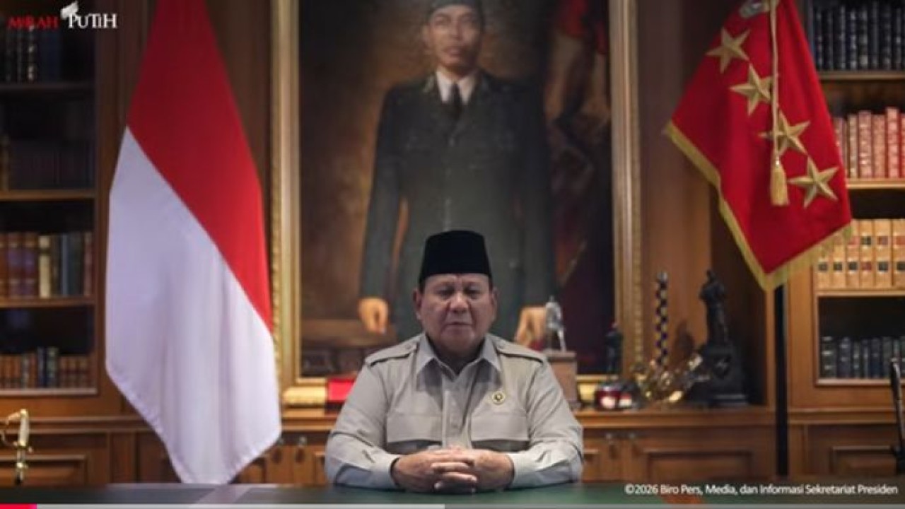 Presiden Prabowo Subianto menyampaikan ucapan selamat Hari Raya Idulfitri 1447 Hijriah kepada seluruh masyarakat Indonesia (Istimewa)