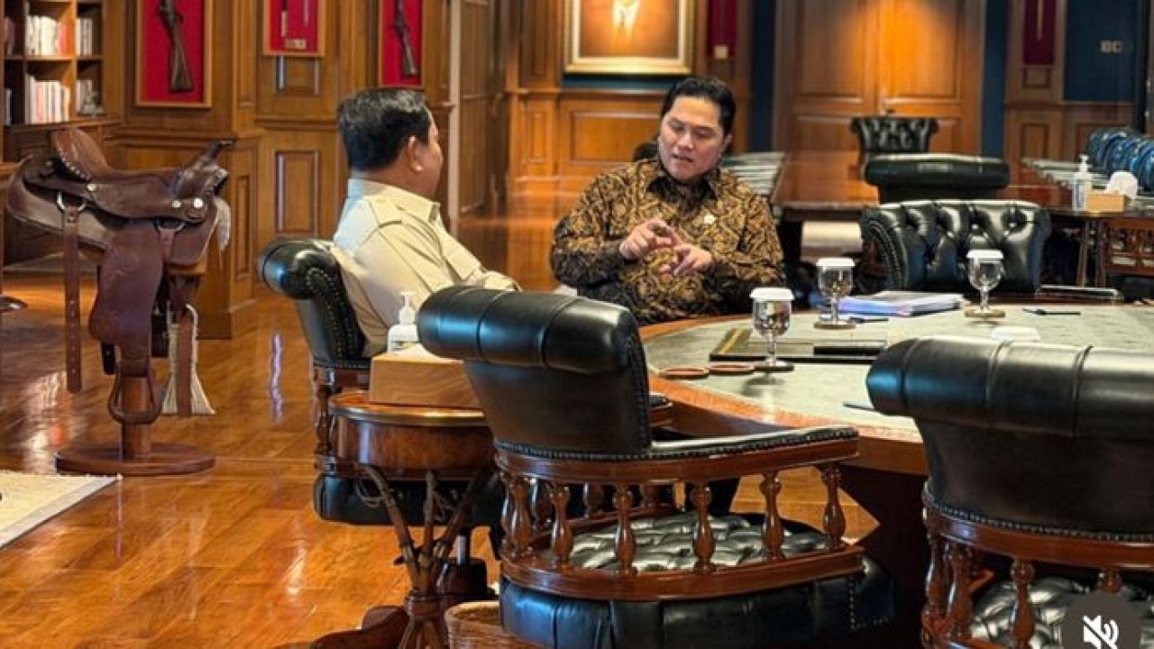 Presiden RI Prabowo Subianto menerima kunjungan Menteri Pemuda dan Olahraga, Erick Thohir, di kediamannya di Hambalang, Bogor, Jawa Barat (Istimewa)