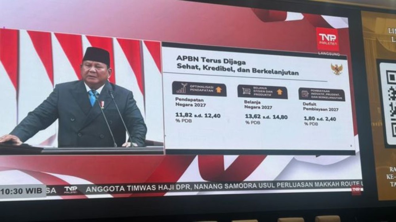 Presiden Prabowo Subianto dalam Sidang Paripurna di Komplek Parlemen. (Foto: Istimewa)