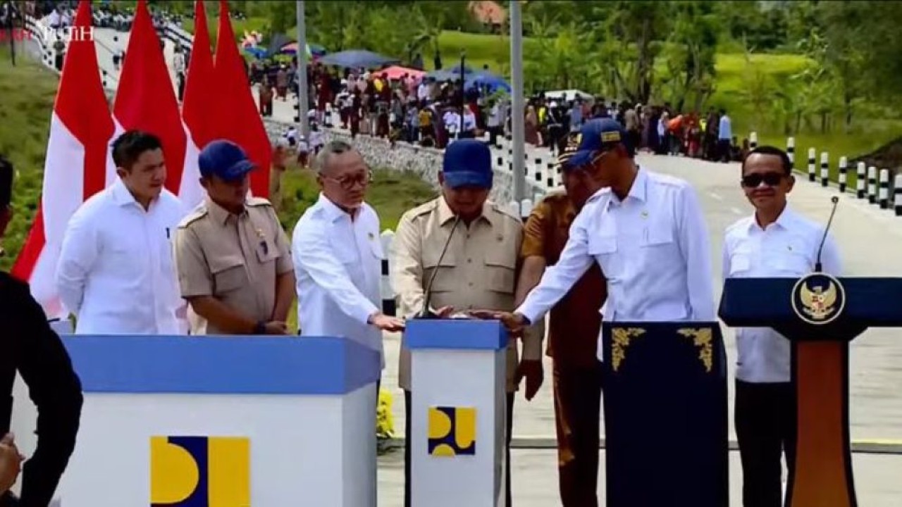 Presiden Prabowo Subianto meresmikan ruas jalan dari pelaksanaan Instruksi Presiden Jalan Daerah (IJD) pada Selasa, 23 Juni 2026. (Foto: Istimewa)