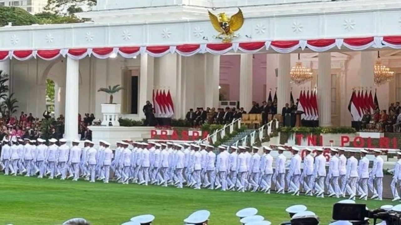 Presiden Prabowo Subianto menghadiri Upacara Prasetya Perwira (Praspa) TNI dan Polri Tahun 2026 di Istana Merdeka, Jakarta, Rabu, 22 Juli 2026. (Foto: Antara)
