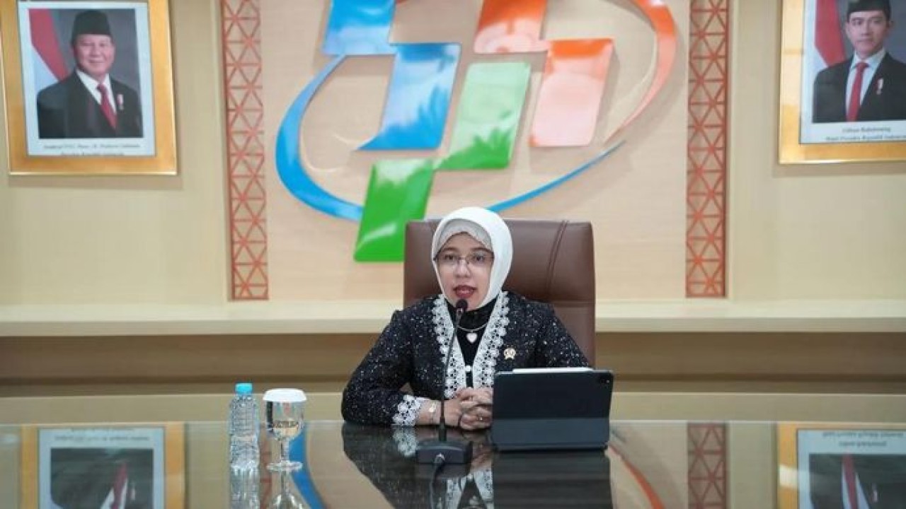 Kepala BPS Amalia Adininggar Widyasanti dalam konferensi pers di Jakarta, Selasa 5 Mei 2026. ANTARA/Bayu Saputra. (Antara)