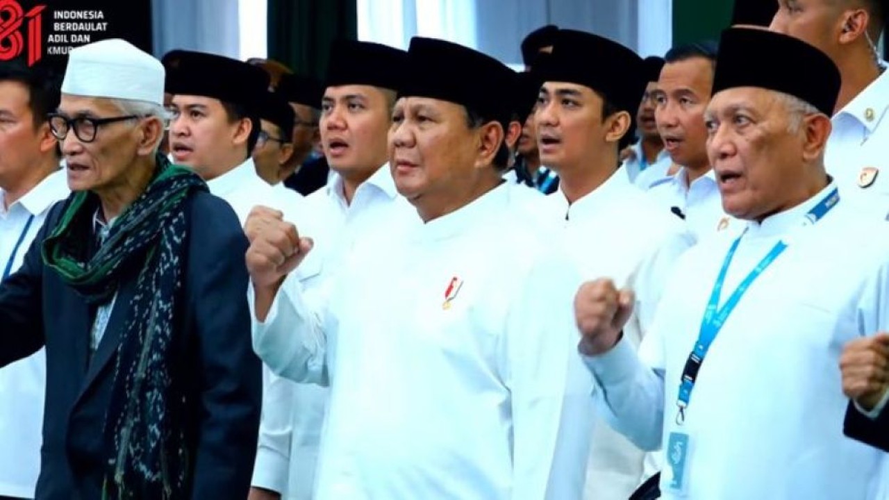Presiden Prabowo Subianto menghadiri acara penutupan Muktamar ke-35 Nahdlatul Ulama (NU) di Pondok Pesantren Bahrul Ulum Tambakberas, Kabupaten Jombang, Jawa Timur. (Foto: Istimewa)