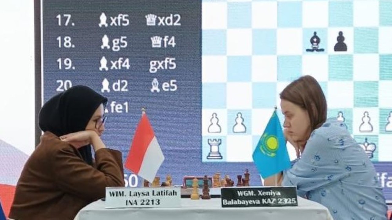 WIM Laysa Latifah vs WGM Xeniya Balabayeva pada babak ke-3 Japfa Chess Festival 2026/ist