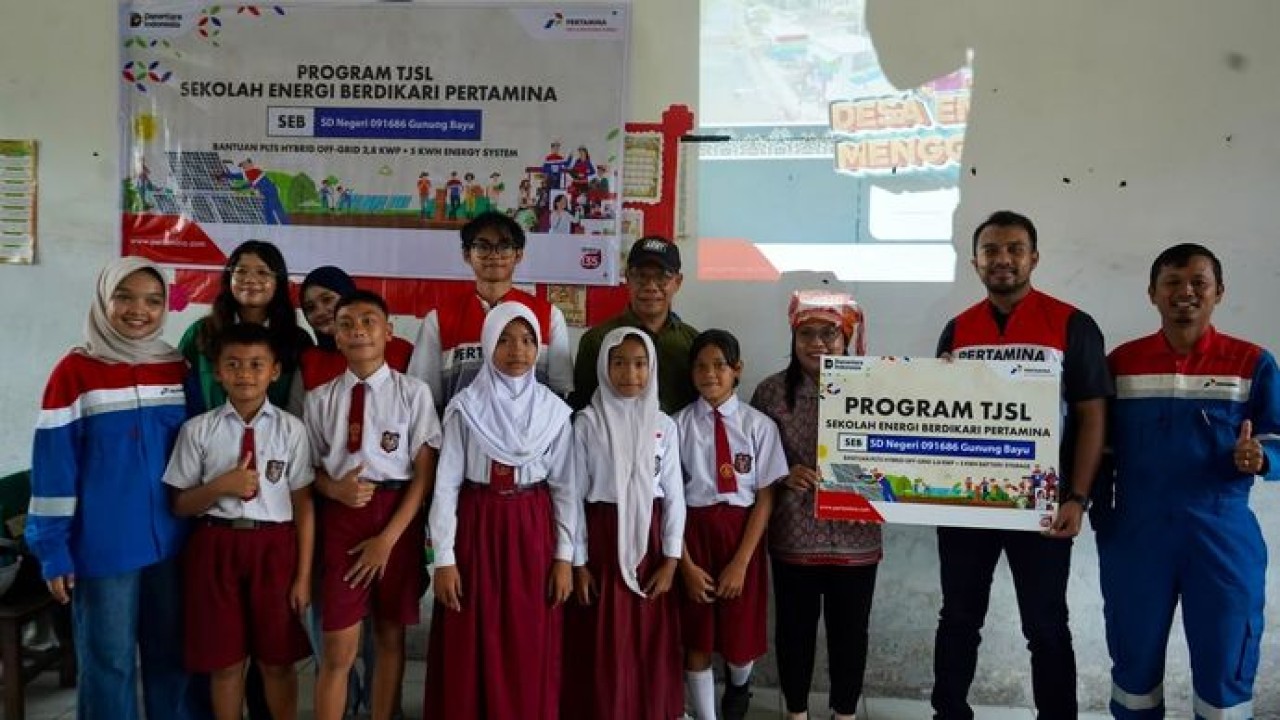 Program Sekolah Energi Berdikari, Pertamina NRE hadirkan energi surya dan air bersih di SD Gunung Bayu Simalungun (Dok PERTAMINA)