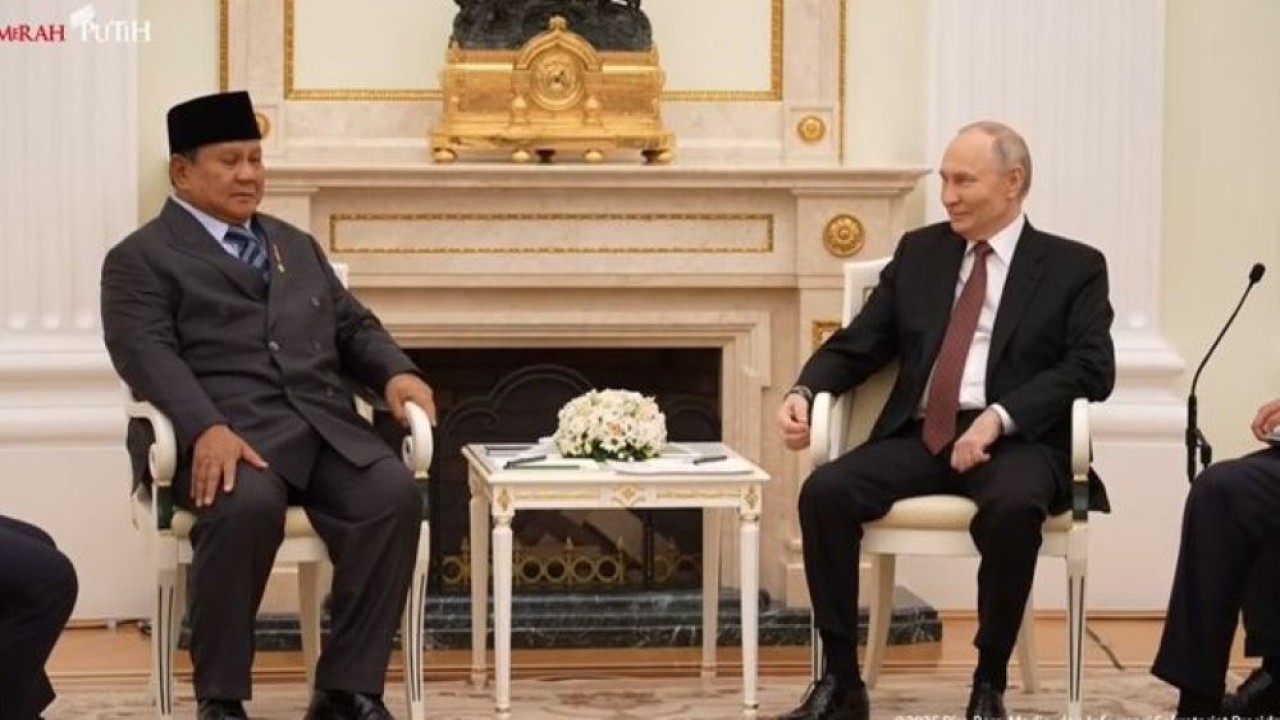 Pertemuan Presiden Prabowo Subianto dan Presiden Vladimir Putin di Moskow, Rusia. (Foto: Istimewa)