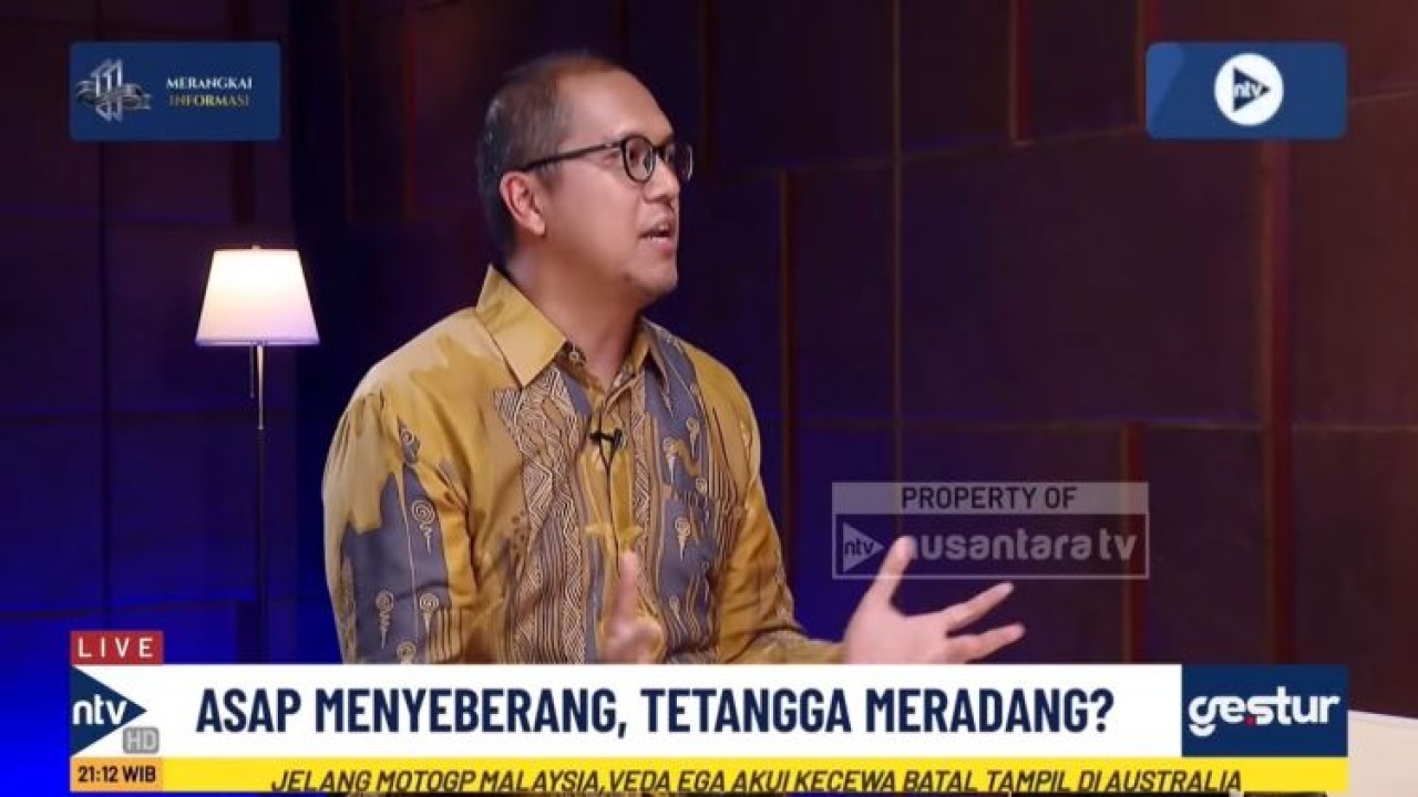 Pakar Hubungan Internasional UKI Verdinand Robertua dalam program GESTUR di Nusantara TV