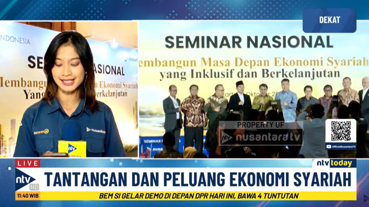 Bank Indonesia berkolaborasi dengan Nusantara TV menggelar seminar nasional dengan tema “Membangun Masa Depan Ekonomi Syariah yang Insklusif dan Berkelanjutan di Hotel Pullman, Jakarta
