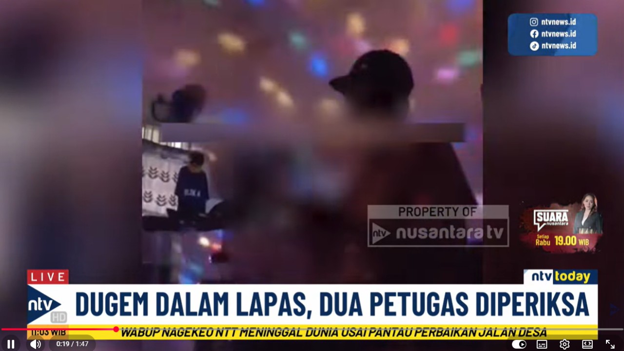 Viral video di Rutan Depok yang memperlihatkan aktivitas dugem dan penyalahgunaan narkoba