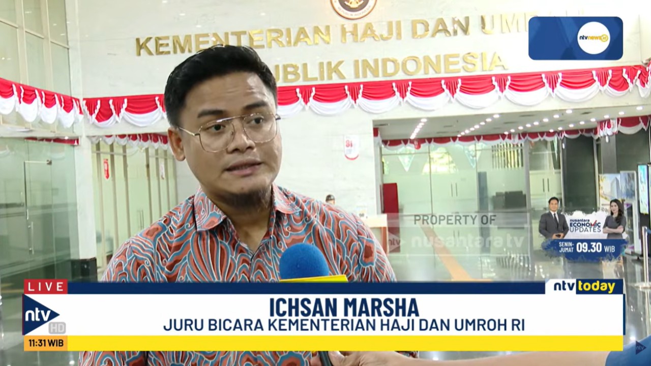 Juru Bicara Kemenhaj Ihsan Marsya menyampaikan keselamatan 49.595 Jemaah Indonesia pasca-serangan rudak di Bandara Internasional King Khalid Riyadh, Arab Saudi