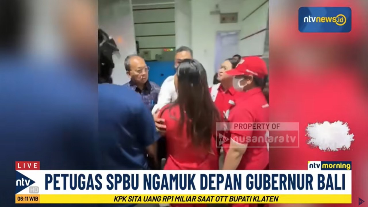 Video petugas SPBU di Denpasar meluapkan emosi kepada Gubernur Bali, I Wayan Koster usai diminta buka 24 jam untuk menghindari antrean warga yang ingin mengisi bahan bakar minyak (BBM).